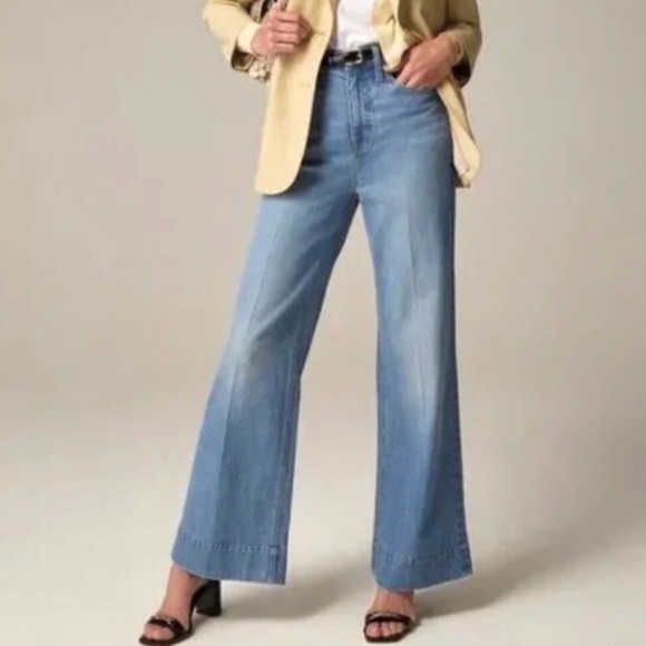 NWOT J. Crew Denim Trouser Chambray Blue - Picture 2 of 16